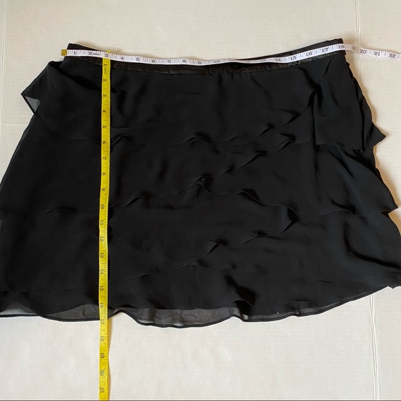 Mexx women’s black tiered sheer ruffle mini skirt - size 14 - Picture 9 of 13